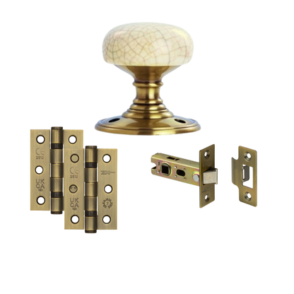 Crackle Porcelain Bronze Door Knob