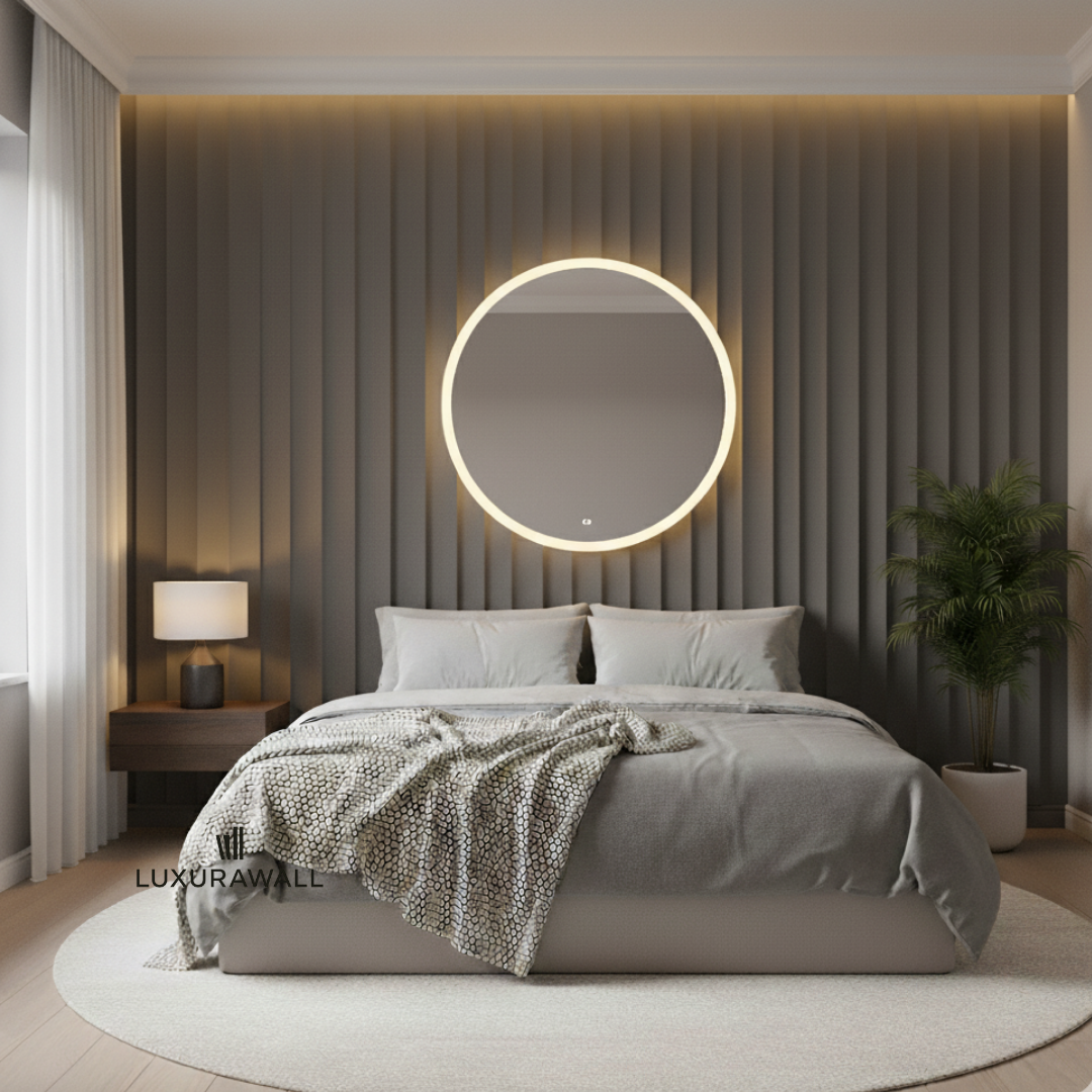 Curved T&G wall paneling primed white - main image