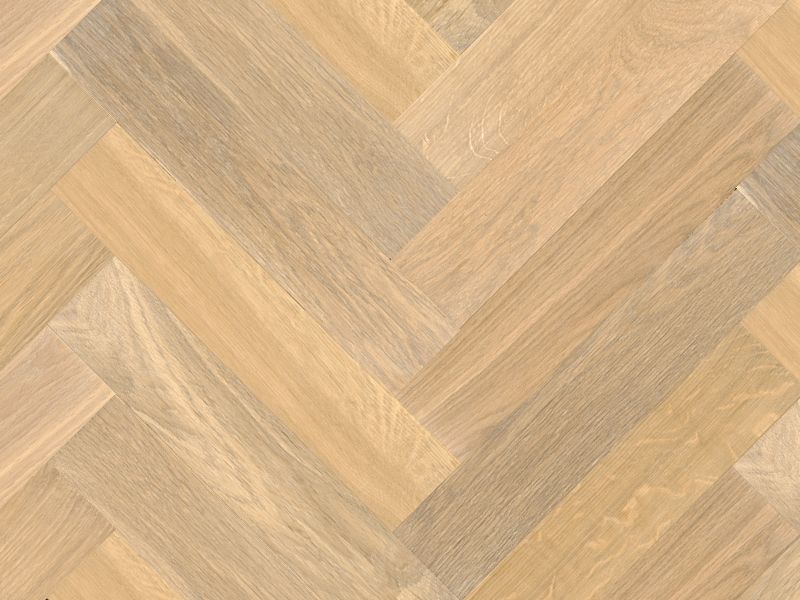 90mm x 450mm Herringbone Darwin Oak smoked white UV matt lacquered engineered oak flooring