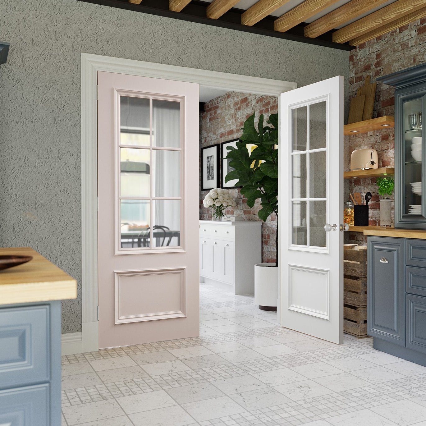 Deanta WR2GC6L White Internal Door 2 Panel