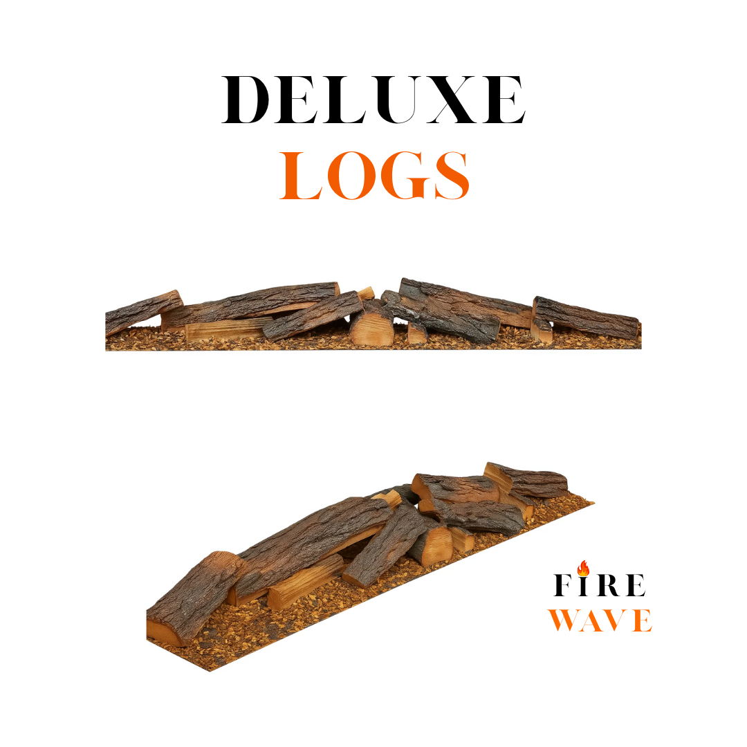 Firewave 1800 electric fire deluxe logs - close-up