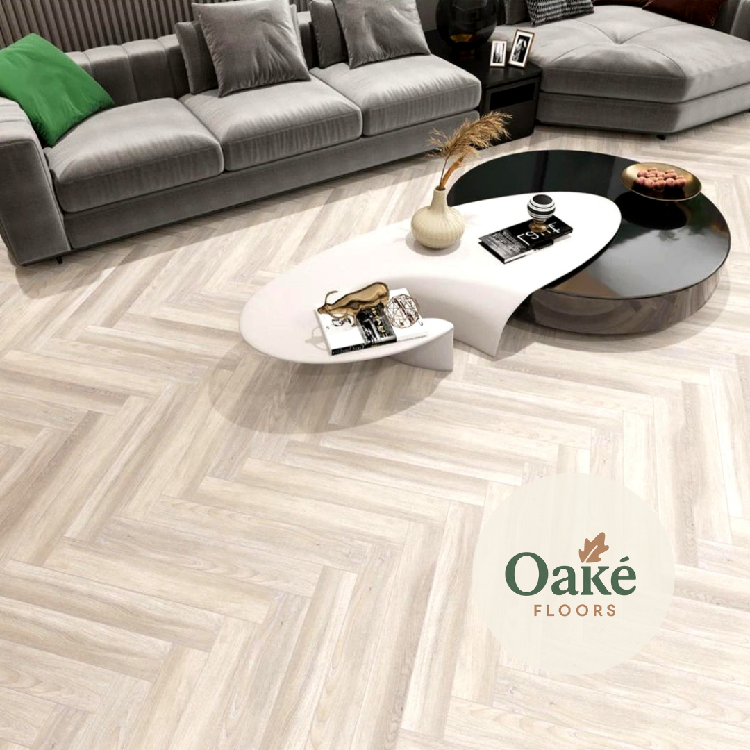 Driftwood Oak Herringbone Laminate Flooring 12mm