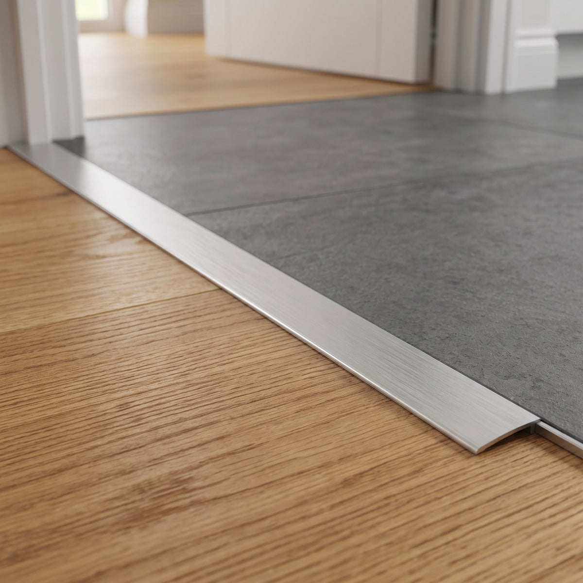 Flat self-adhesive aluminium door threshold profile