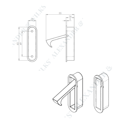 Flush Fitting Pull Out Edge Pull For Sliding Pocket Hideaway Doors