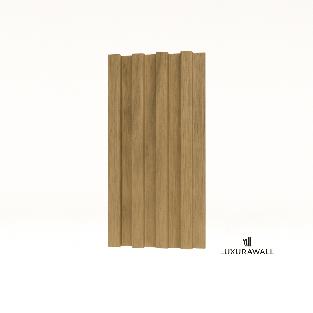 Fluted slat wall panelling Amsterdam Walnut - detail