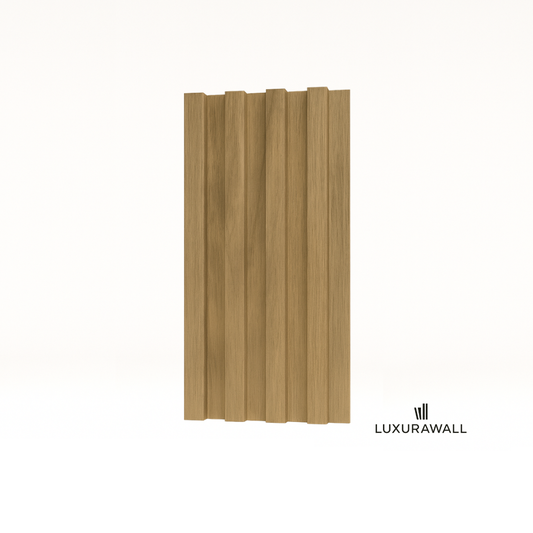 Fluted slat wall panelling Amsterdam Walnut - detail