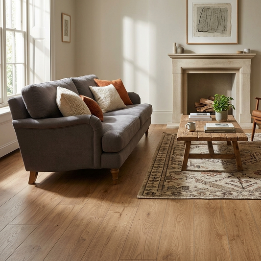 Fourteen Solid 4V Macro Oak Gold Laminate Flooring