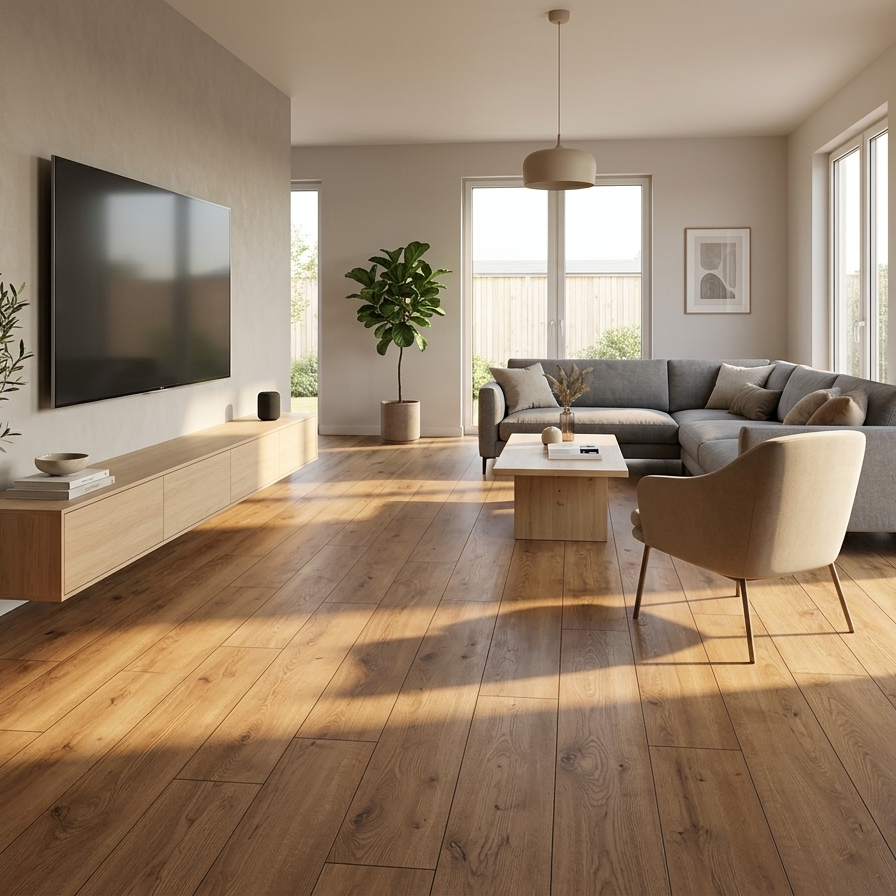 Fourteen Solid 4V Mountain Oak Gold Laminate Flooring