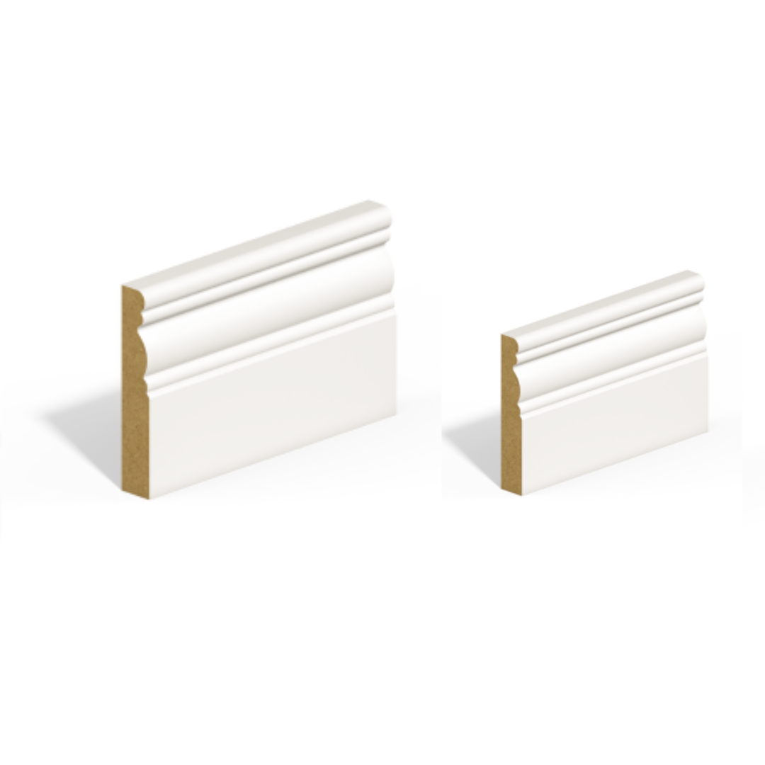 Georgian primed skirting and architrave