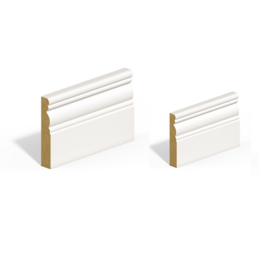 Georgian primed skirting and architrave