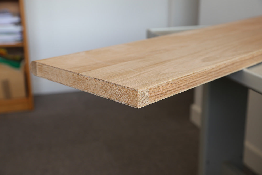 Engineered white oak stairs step - detail
