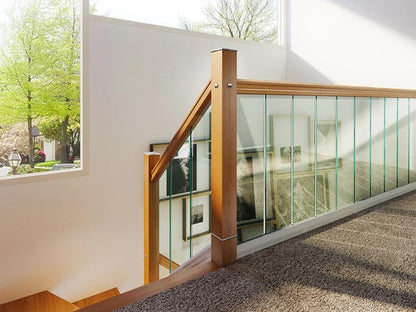 Stairs glass panels - with oak