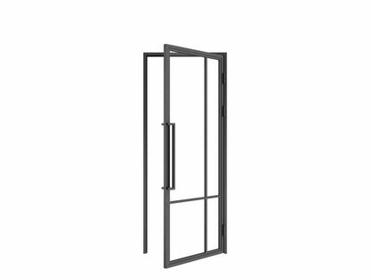 Steel Black Modern Internal Glass Door 4 Panel Glass