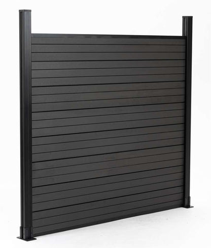 Slatted Composite Fencing Charcoal