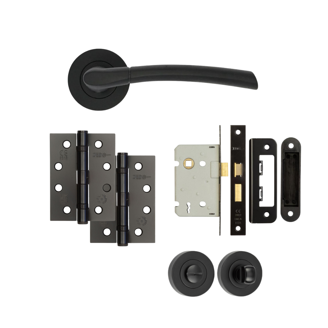 Matt Black Door Handles Monaco