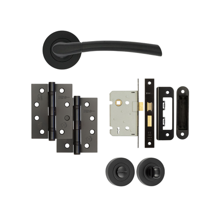 Matt Black Door Handles Monaco