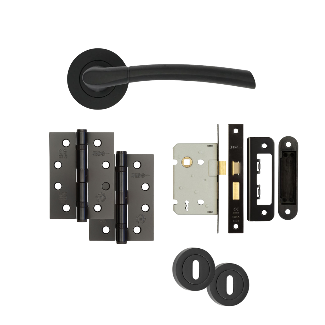 Matt Black Door Handles Monaco