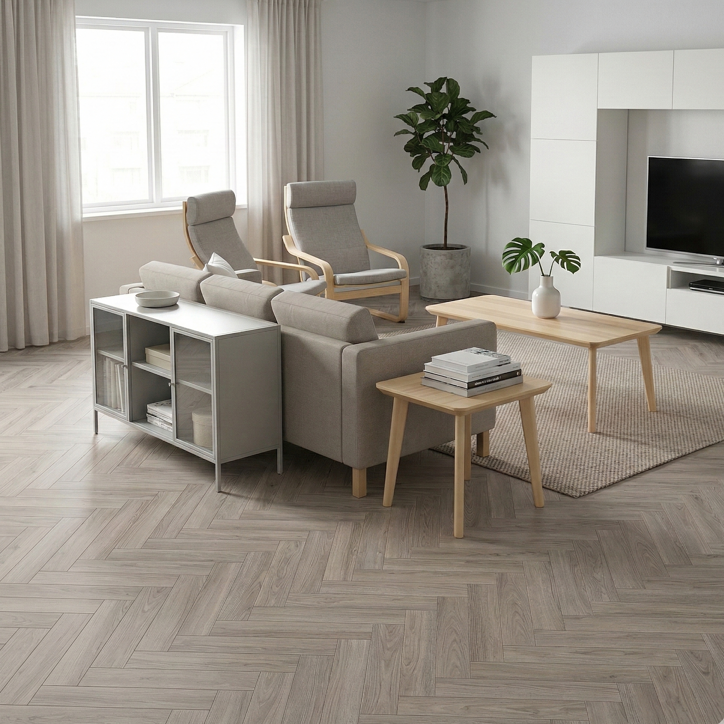 Herringbone laminate flooring Oak Dark 12mm AC5 - main image
