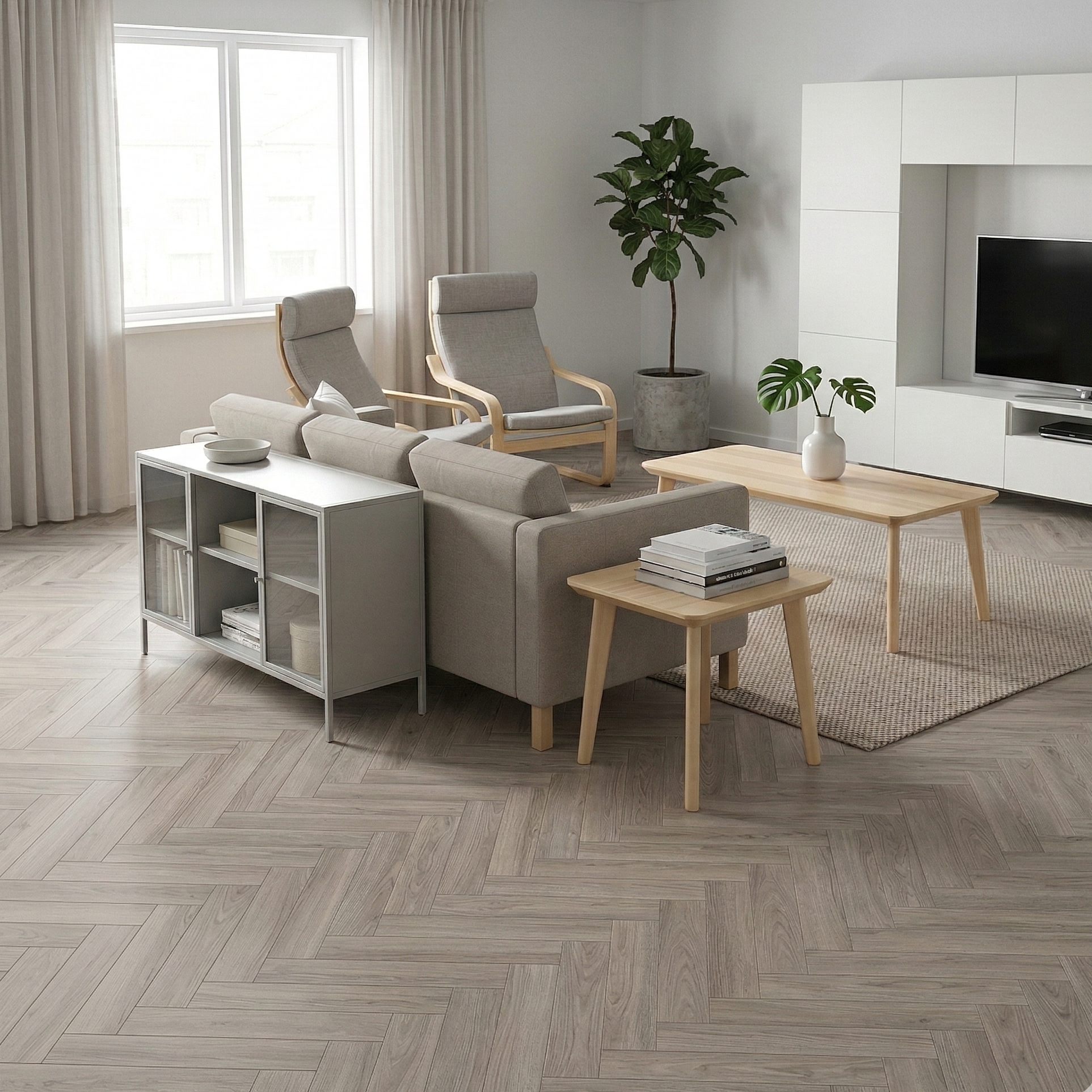 Herringbone laminate flooring Oak Dark 12mm AC5 - main image