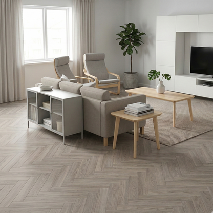 Herringbone laminate flooring Oak Dark 12mm AC5 - main image