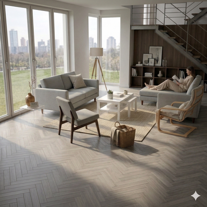 Herringbone laminate flooring Sydney Oak 12mm AC5 - main image