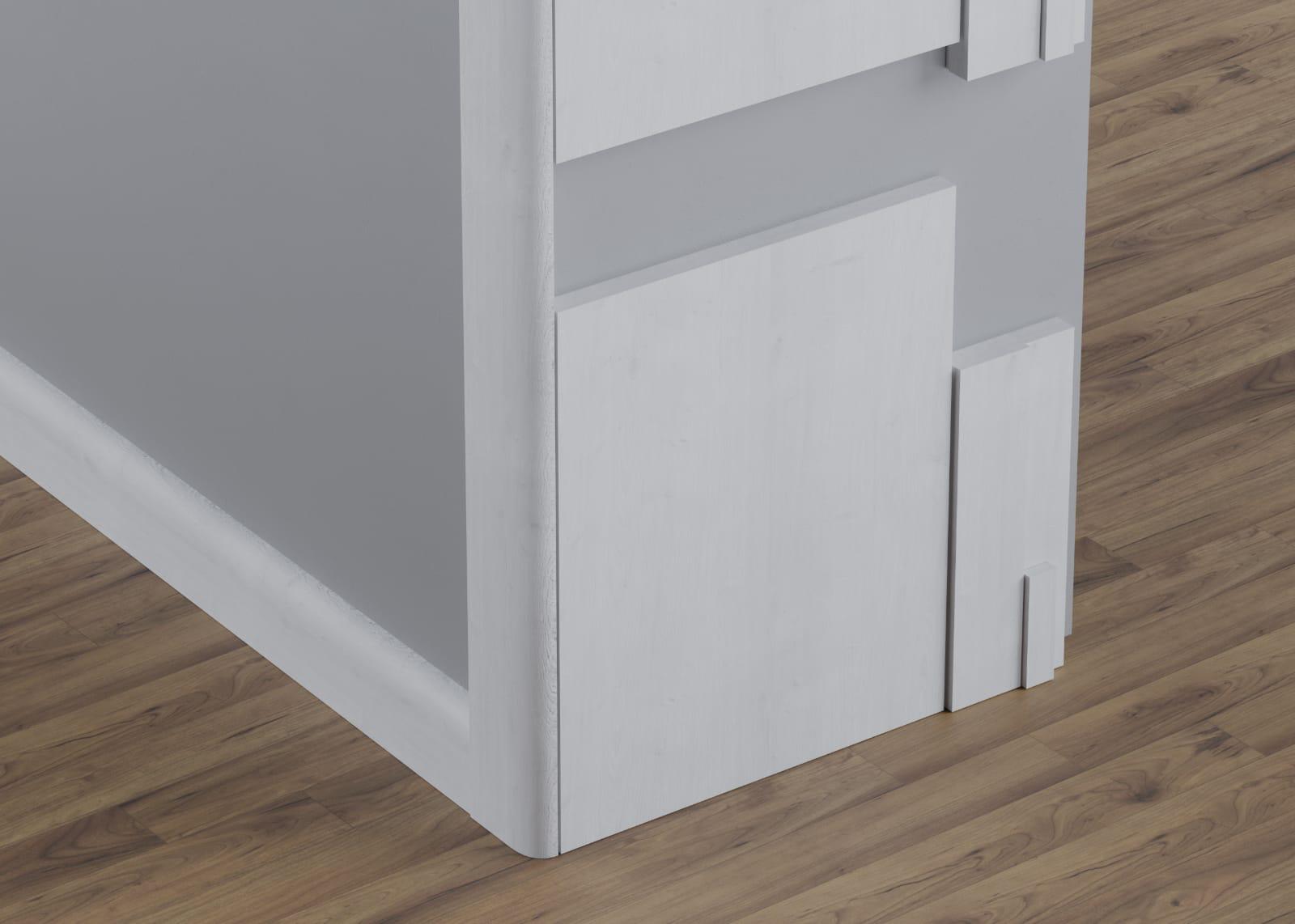 Internal primed white door frame liner - installed