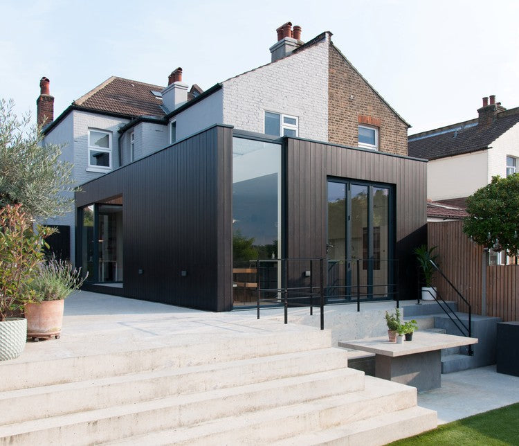 Composite tongue and groove cladding black - installed