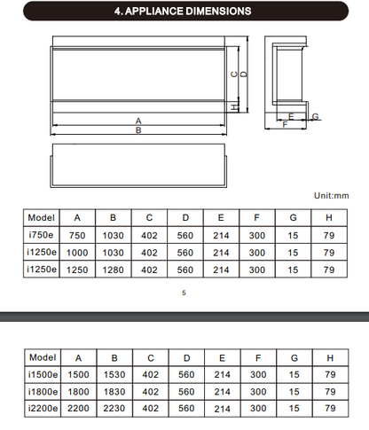 Large Format Ecoflame™ Electric Fire 1500e