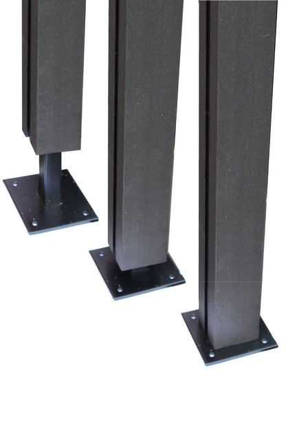 Composite fencing base support - post stand detail