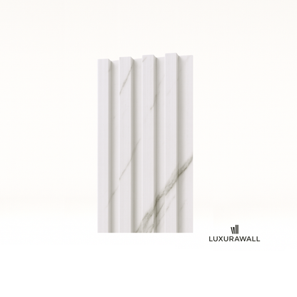 Fluted slat wall panelling Italian White - detail