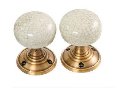 Portroe Ceramic Knob Antique Brass