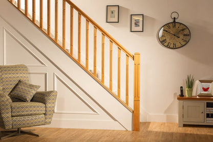 Lisbon newel post - installed with spindles