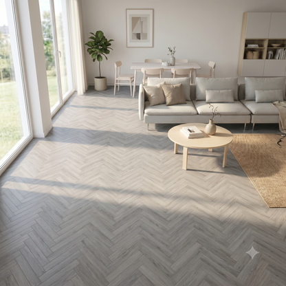 London Oak SPC waterproof herringbone flooring - main image