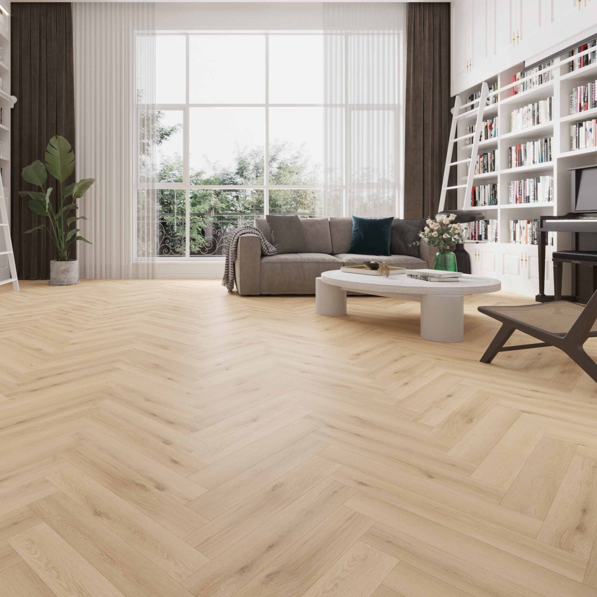 Milano herringbone Terra Oak laminate flooring AC5 - main image