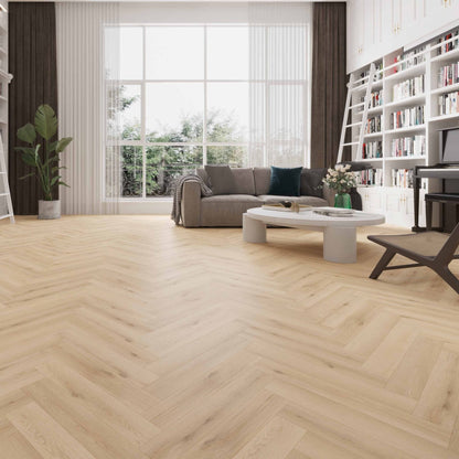 Milano herringbone Terra Oak laminate flooring AC5 - main image