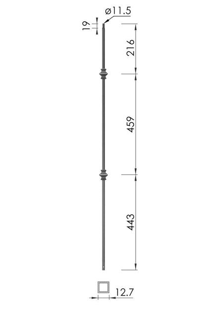 Matrix Double Collar Square