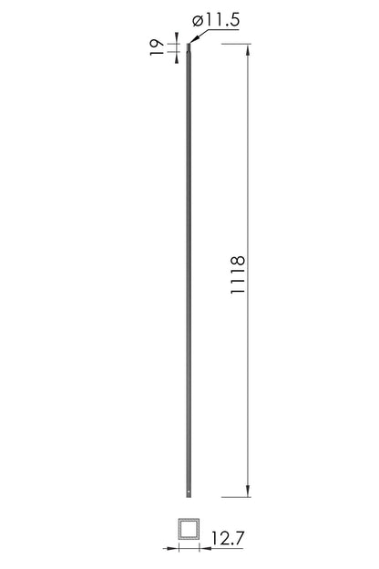 Matrix Plain Square Spindle - dimensions