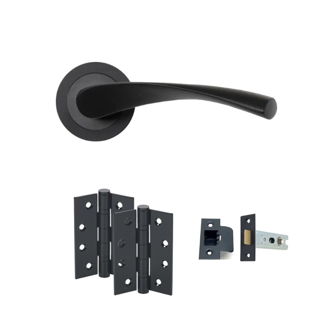 Matt Black Door Handles Cooney Set