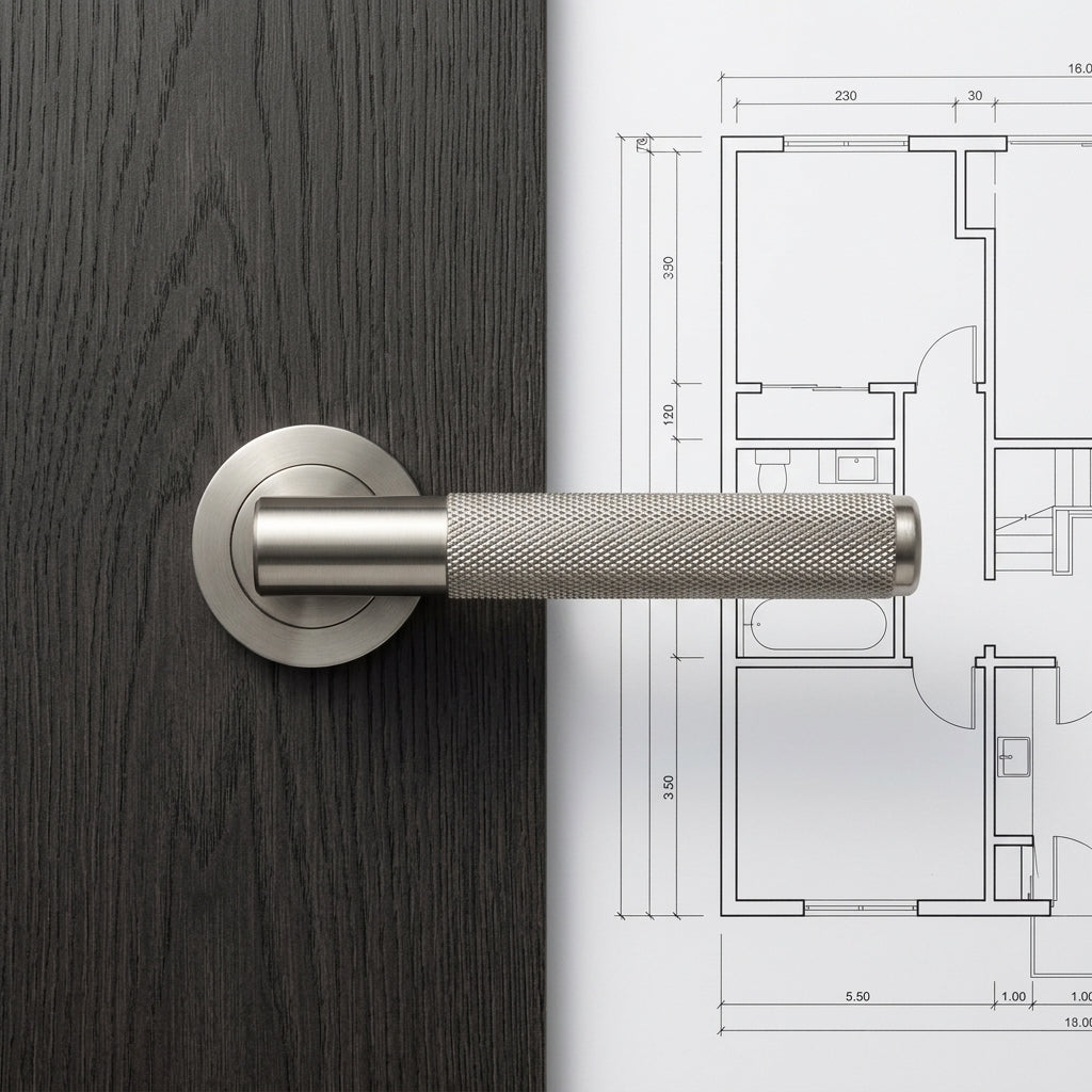 Milan Satin Nickle Internal Knurled Door Handle Set