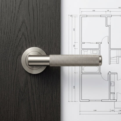 Milan Satin Nickle Internal Knurled Door Handle Set
