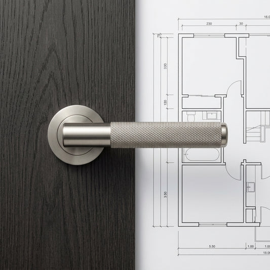 Milan Satin Nickle Internal Knurled Door Handle Set