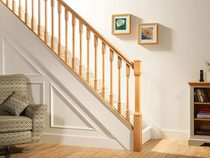 Dublin newel post - installed with spindles