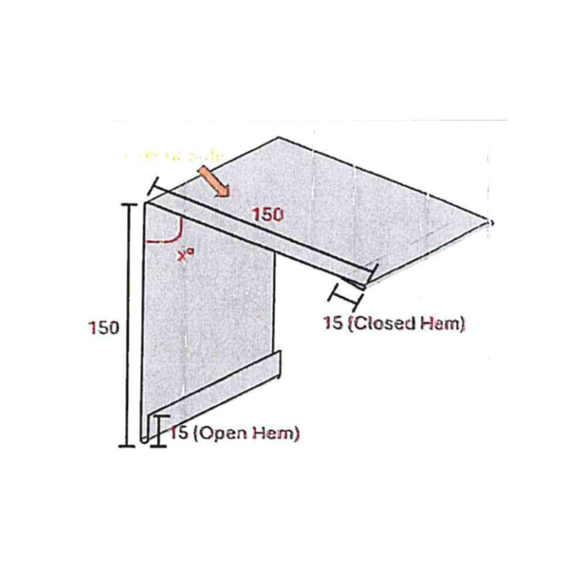 Standing seam steel cladding profile trim - mono ridge