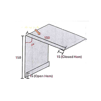 Standing seam steel cladding profile trim - mono ridge
