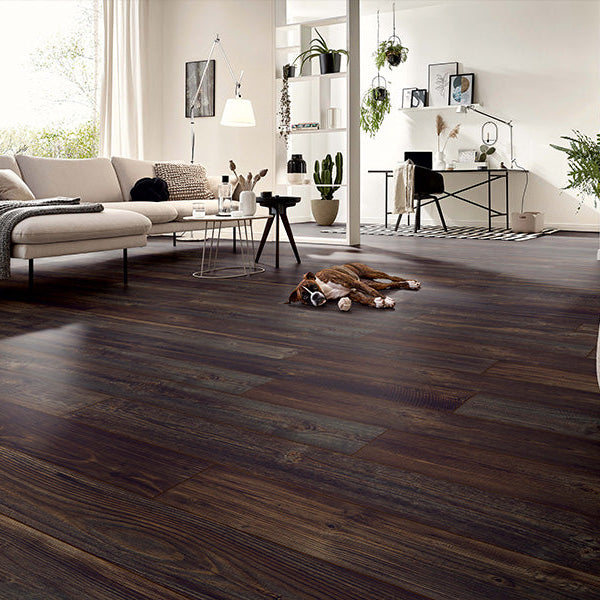 Mammut long plank Mountain Pine Dark laminate flooring AC5 - main image