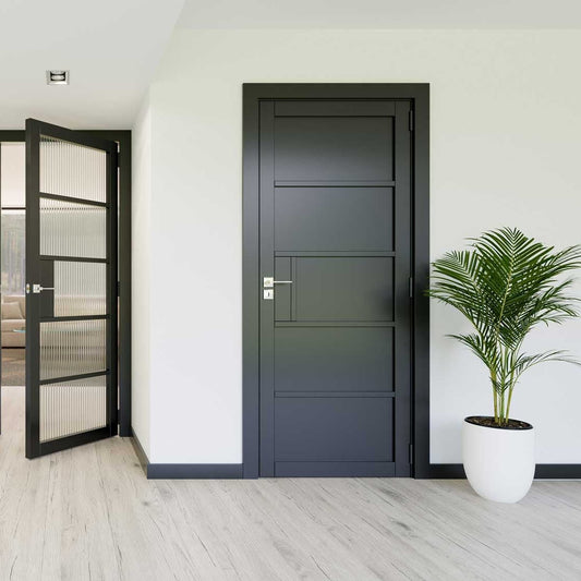 NM31 Crittall Premium Primed Black Mayfair Door