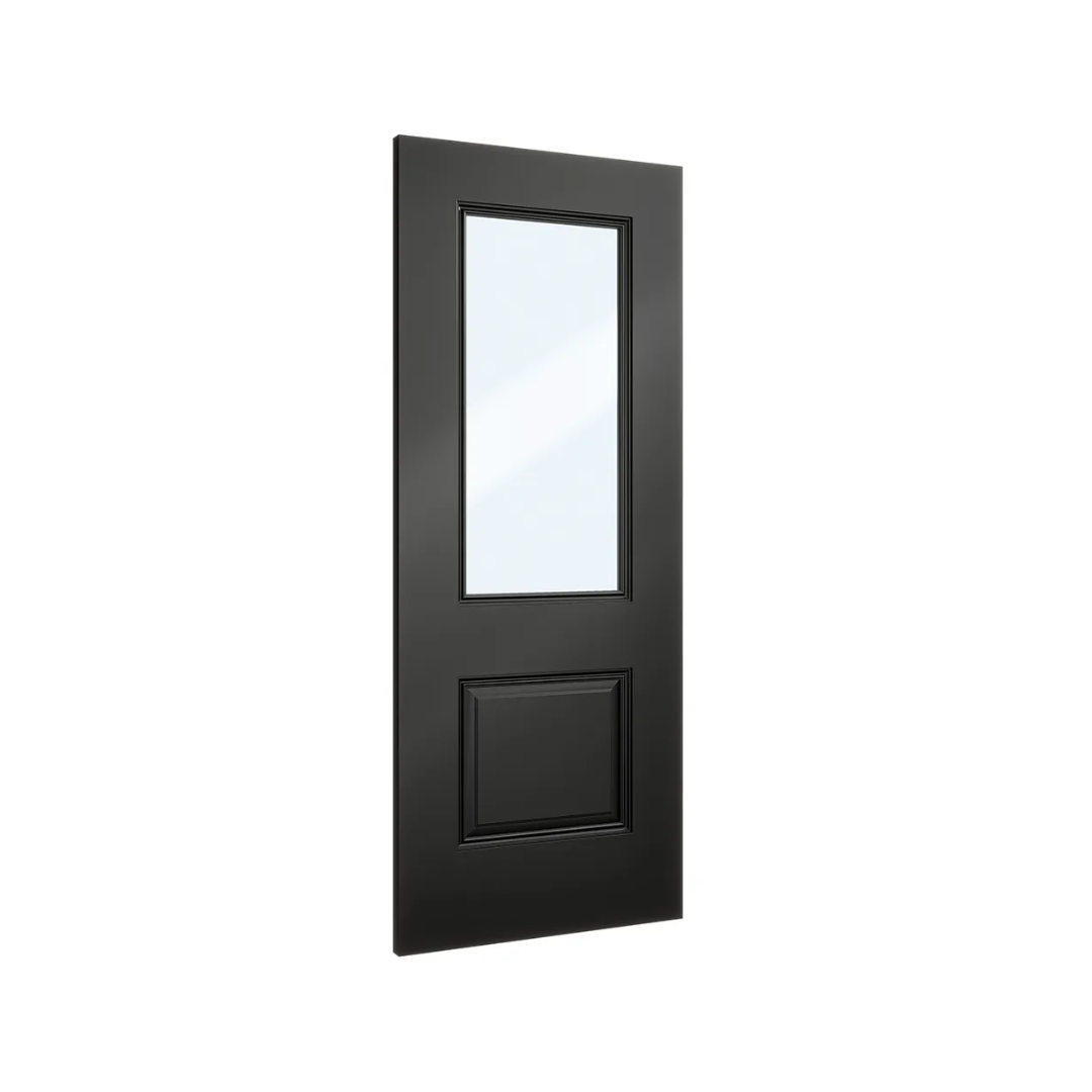 NM32GF Frosted Glass Black Internal Door Pre Finished