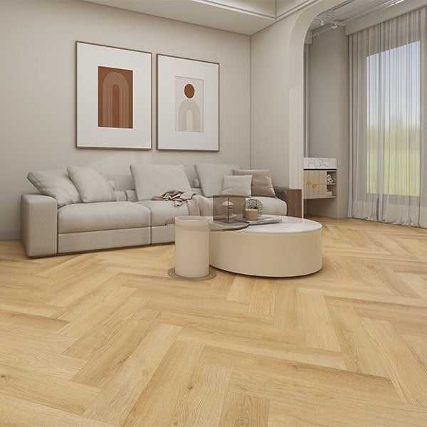 Olympus Pro herringbone Artemis oak beige SPC flooring AC5 - detail