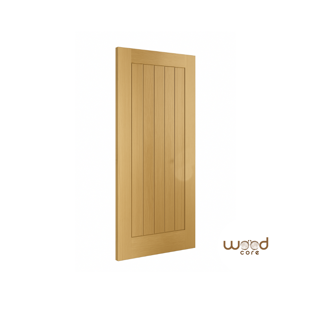 Oak Shaker cottage-style internal door WC3 - close-up grain detail