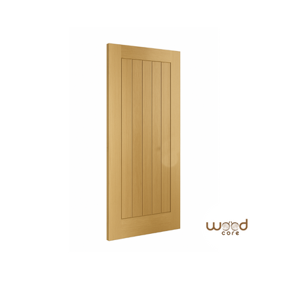 Oak Shaker cottage-style internal door WC3 - close-up grain detail